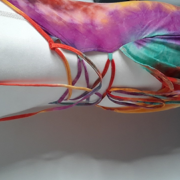 SHEIN curve tie dye strappy backed womens top - Picture 7 of 13